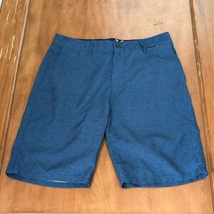 Hurley Men's Deep Blue Flat Front Shorts Suze 29